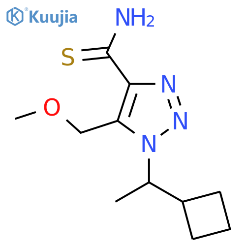 1-(1-cyclobutylethyl)-5-(methoxymethyl)-1H-1,2,3-triazole-4-carbothioamide structure