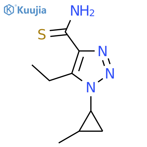5-ethyl-1-(2-methylcyclopropyl)-1H-1,2,3-triazole-4-carbothioamide structure