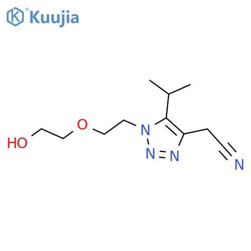 2-{1-2-(2-hydroxyethoxy)ethyl-5-(propan-2-yl)-1H-1,2,3-triazol-4-yl}acetonitrile structure