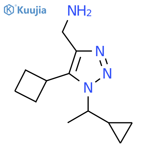 5-cyclobutyl-1-(1-cyclopropylethyl)-1H-1,2,3-triazol-4-ylmethanamine structure