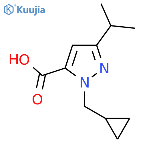 1-(cyclopropylmethyl)-3-(propan-2-yl)-1H-pyrazole-5-carboxylic acid structure