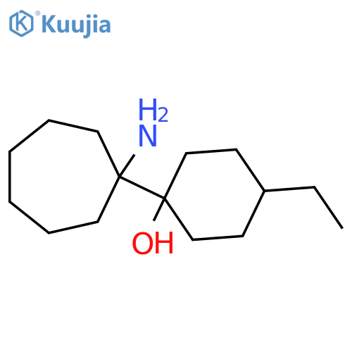1-(1-aminocycloheptyl)-4-ethylcyclohexan-1-ol structure