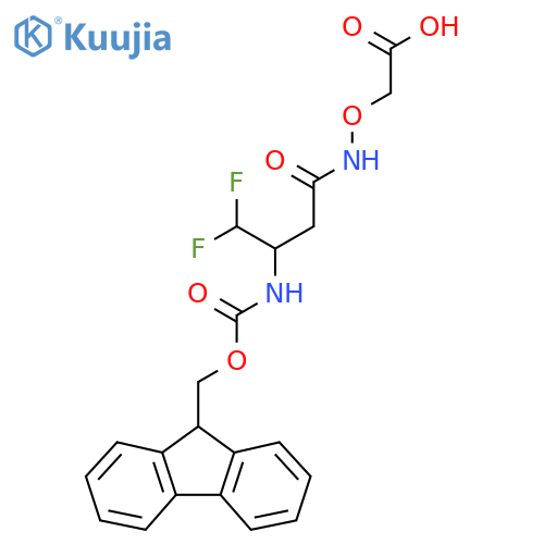 2-{3-({(9H-fluoren-9-yl)methoxycarbonyl}amino)-4,4-difluorobutanamidooxy}acetic acid structure