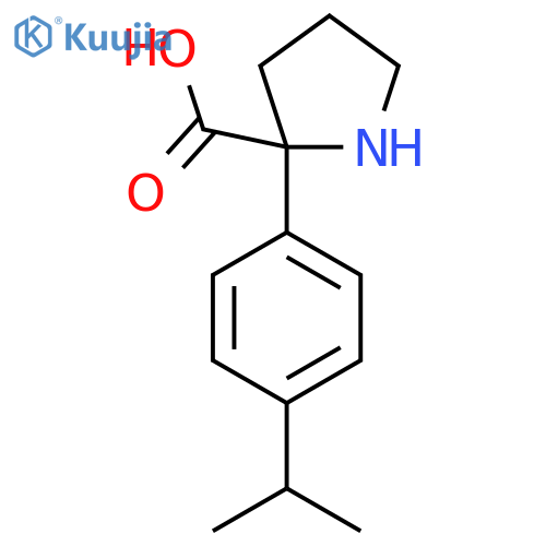 2-4-(propan-2-yl)phenylpyrrolidine-2-carboxylic acid structure