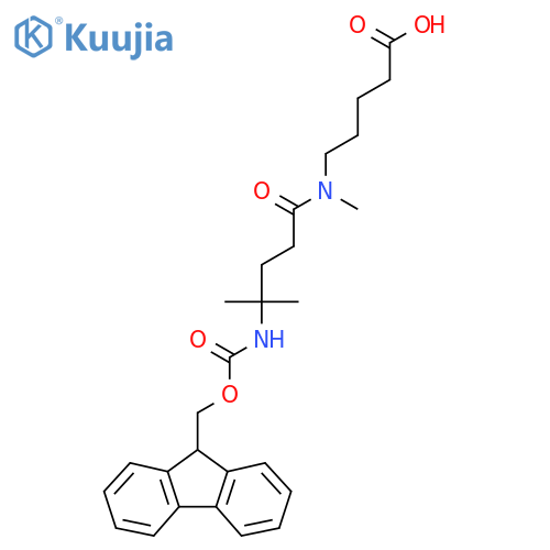 5-4-({(9H-fluoren-9-yl)methoxycarbonyl}amino)-N,4-dimethylpentanamidopentanoic acid structure