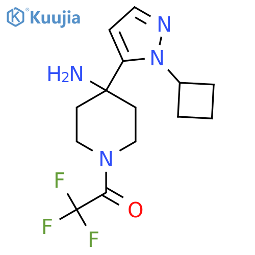 1-4-amino-4-(1-cyclobutyl-1H-pyrazol-5-yl)piperidin-1-yl-2,2,2-trifluoroethan-1-one structure