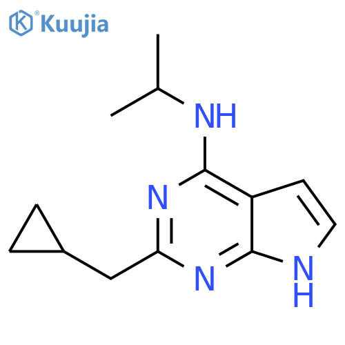 2-(cyclopropylmethyl)-N-(propan-2-yl)-7H-pyrrolo2,3-dpyrimidin-4-amine structure