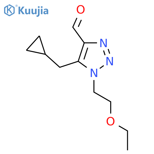 5-(cyclopropylmethyl)-1-(2-ethoxyethyl)-1H-1,2,3-triazole-4-carbaldehyde structure