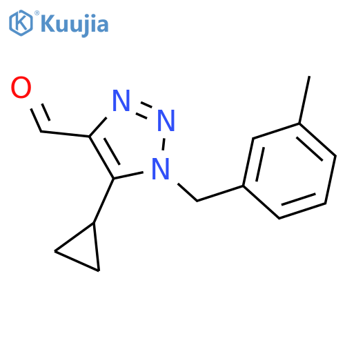5-cyclopropyl-1-(3-methylphenyl)methyl-1H-1,2,3-triazole-4-carbaldehyde structure