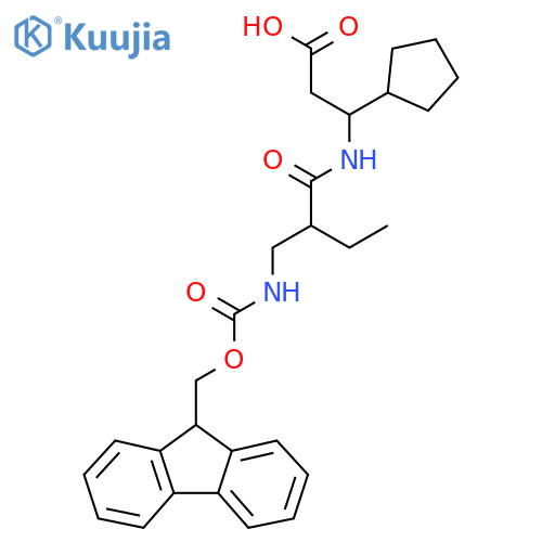 3-cyclopentyl-3-{2-({(9H-fluoren-9-yl)methoxycarbonyl}amino)methylbutanamido}propanoic acid structure