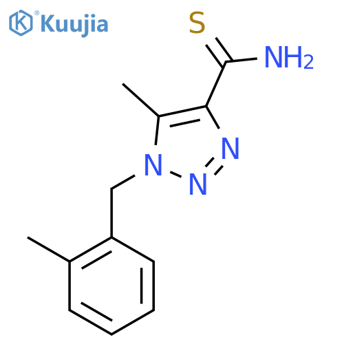5-methyl-1-(2-methylphenyl)methyl-1H-1,2,3-triazole-4-carbothioamide structure