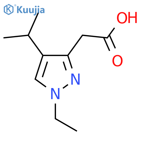 2-1-ethyl-4-(propan-2-yl)-1H-pyrazol-3-ylacetic acid structure