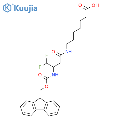 7-3-({(9H-fluoren-9-yl)methoxycarbonyl}amino)-4,4-difluorobutanamidoheptanoic acid structure