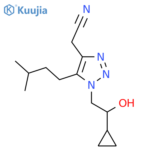 2-1-(2-cyclopropyl-2-hydroxyethyl)-5-(3-methylbutyl)-1H-1,2,3-triazol-4-ylacetonitrile structure