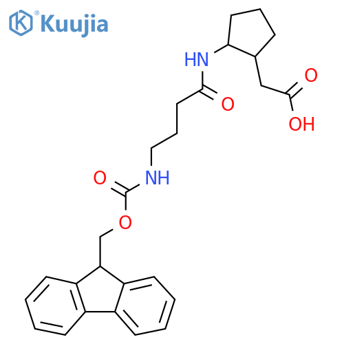2-{2-4-({(9H-fluoren-9-yl)methoxycarbonyl}amino)butanamidocyclopentyl}acetic acid structure