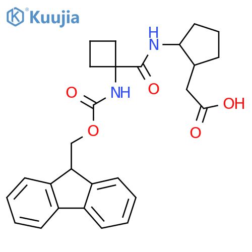 2-{2-1-({(9H-fluoren-9-yl)methoxycarbonyl}amino)cyclobutaneamidocyclopentyl}acetic acid structure