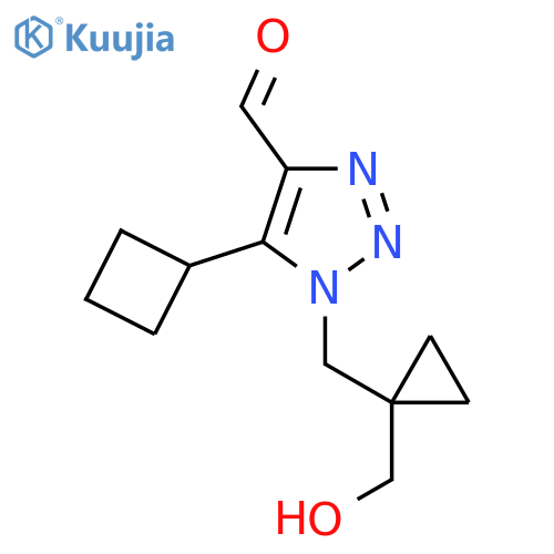 5-cyclobutyl-1-{1-(hydroxymethyl)cyclopropylmethyl}-1H-1,2,3-triazole-4-carbaldehyde structure