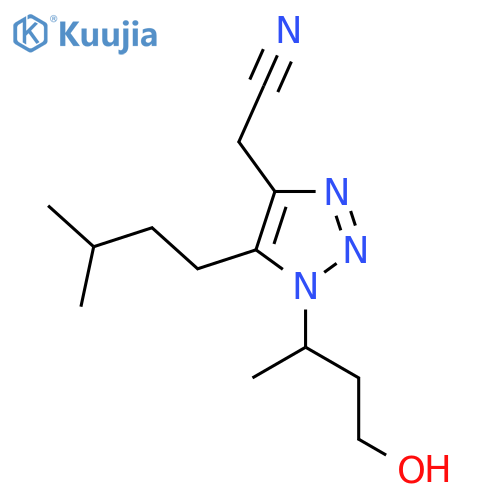 2-1-(4-hydroxybutan-2-yl)-5-(3-methylbutyl)-1H-1,2,3-triazol-4-ylacetonitrile structure