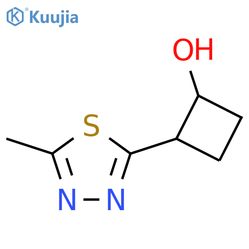 2-(5-Methyl-1,3,4-thiadiazol-2-yl)cyclobutan-1-ol structure