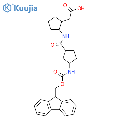 2-{2-3-({(9H-fluoren-9-yl)methoxycarbonyl}amino)cyclopentaneamidocyclopentyl}acetic acid structure
