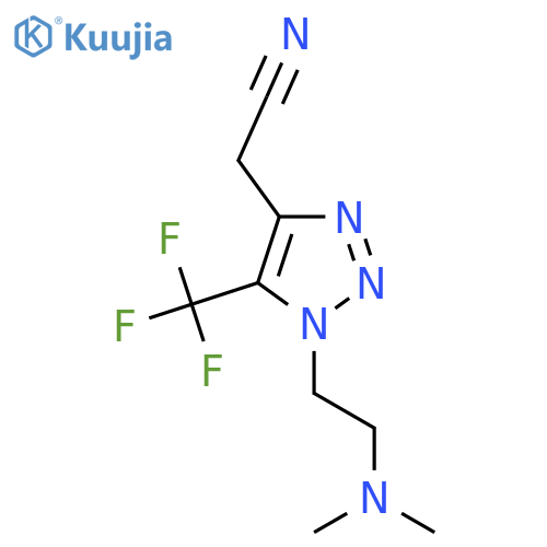 2-{1-2-(dimethylamino)ethyl-5-(trifluoromethyl)-1H-1,2,3-triazol-4-yl}acetonitrile structure