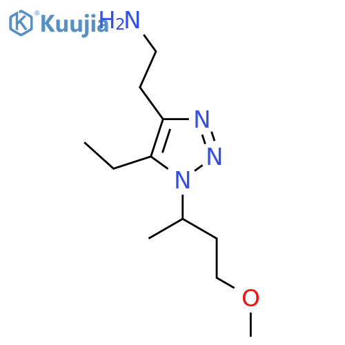 2-5-ethyl-1-(4-methoxybutan-2-yl)-1H-1,2,3-triazol-4-ylethan-1-amine structure