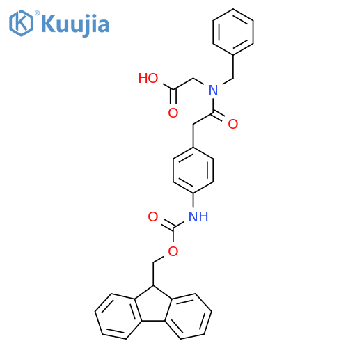 2-{N-benzyl-2-4-({(9H-fluoren-9-yl)methoxycarbonyl}amino)phenylacetamido}acetic acid structure