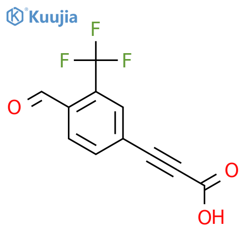 3-4-formyl-3-(trifluoromethyl)phenylprop-2-ynoic acid structure