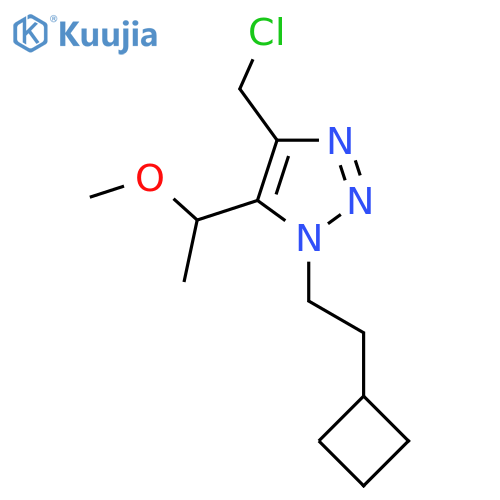4-(chloromethyl)-1-(2-cyclobutylethyl)-5-(1-methoxyethyl)-1H-1,2,3-triazole structure