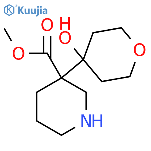 methyl 3-(4-hydroxyoxan-4-yl)piperidine-3-carboxylate structure