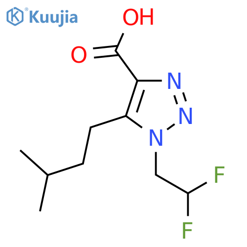 1-(2,2-difluoroethyl)-5-(3-methylbutyl)-1H-1,2,3-triazole-4-carboxylic acid structure