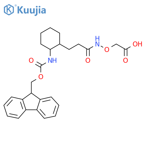 2-({3-2-({(9H-fluoren-9-yl)methoxycarbonyl}amino)cyclohexylpropanamido}oxy)acetic acid structure