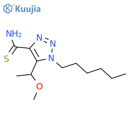 1-hexyl-5-(1-methoxyethyl)-1H-1,2,3-triazole-4-carbothioamide structure