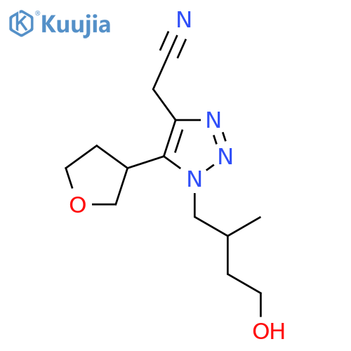 2-1-(4-hydroxy-2-methylbutyl)-5-(oxolan-3-yl)-1H-1,2,3-triazol-4-ylacetonitrile structure