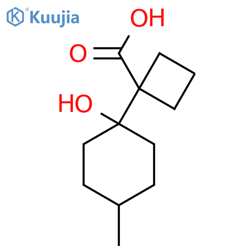 1-(1-hydroxy-4-methylcyclohexyl)cyclobutane-1-carboxylic acid structure