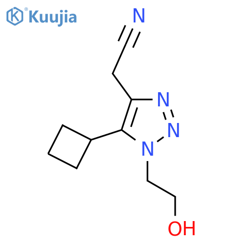 2-5-cyclobutyl-1-(2-hydroxyethyl)-1H-1,2,3-triazol-4-ylacetonitrile structure