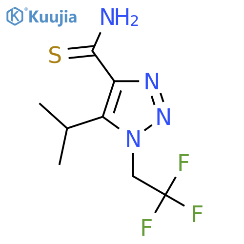 5-(propan-2-yl)-1-(2,2,2-trifluoroethyl)-1H-1,2,3-triazole-4-carbothioamide structure