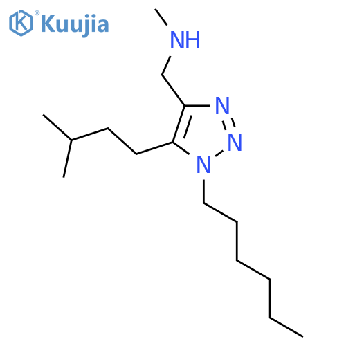 {1-hexyl-5-(3-methylbutyl)-1H-1,2,3-triazol-4-ylmethyl}(methyl)amine structure