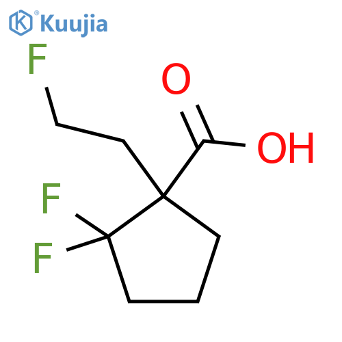 2,2-difluoro-1-(2-fluoroethyl)cyclopentane-1-carboxylic acid structure