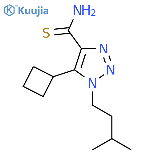 5-cyclobutyl-1-(3-methylbutyl)-1H-1,2,3-triazole-4-carbothioamide structure