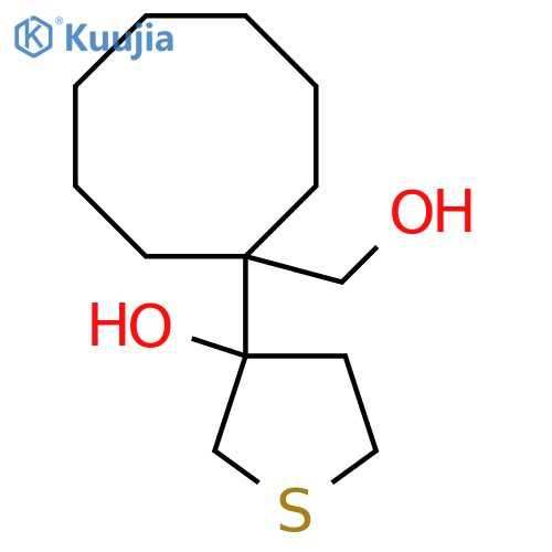 3-1-(hydroxymethyl)cyclooctylthiolan-3-ol structure