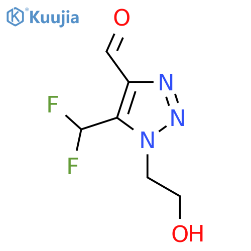 5-(difluoromethyl)-1-(2-hydroxyethyl)-1H-1,2,3-triazole-4-carbaldehyde structure