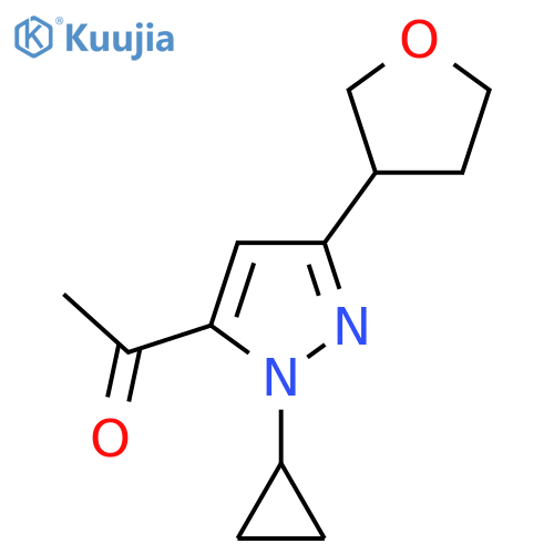 1-1-cyclopropyl-3-(oxolan-3-yl)-1H-pyrazol-5-ylethan-1-one structure
