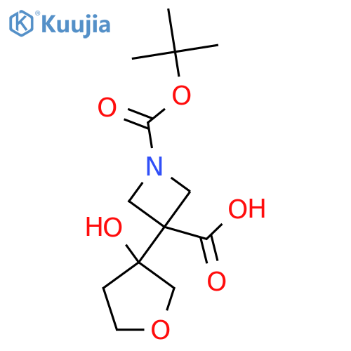 1-(tert-butoxy)carbonyl-3-(3-hydroxyoxolan-3-yl)azetidine-3-carboxylic acid structure
