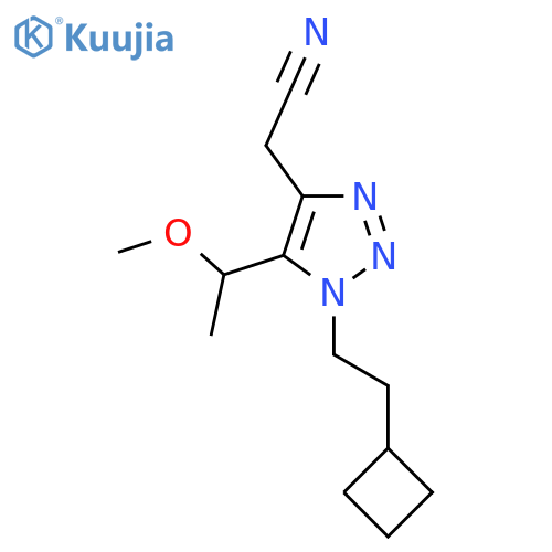2-1-(2-cyclobutylethyl)-5-(1-methoxyethyl)-1H-1,2,3-triazol-4-ylacetonitrile structure