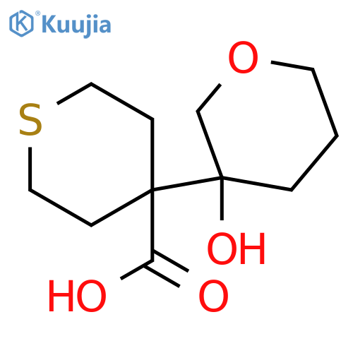 4-(3-hydroxyoxan-3-yl)thiane-4-carboxylic acid structure