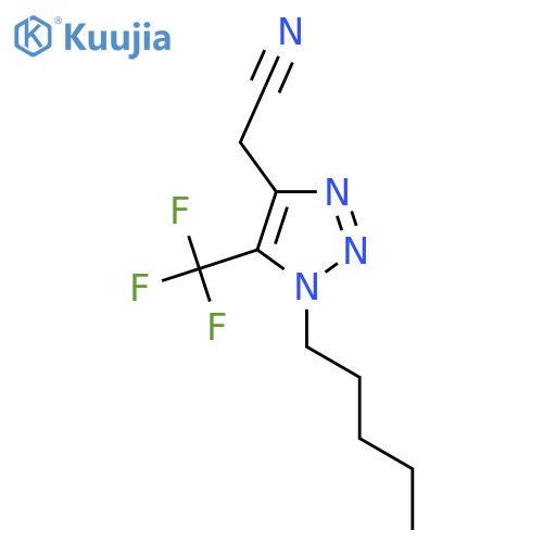 2-1-pentyl-5-(trifluoromethyl)-1H-1,2,3-triazol-4-ylacetonitrile structure