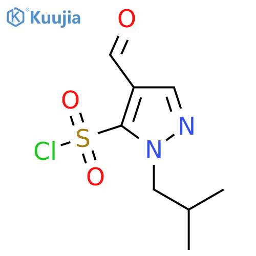 4-formyl-1-(2-methylpropyl)-1H-pyrazole-5-sulfonyl chloride structure