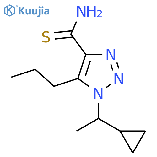 1-(1-cyclopropylethyl)-5-propyl-1H-1,2,3-triazole-4-carbothioamide structure