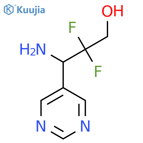 3-amino-2,2-difluoro-3-(pyrimidin-5-yl)propan-1-ol structure